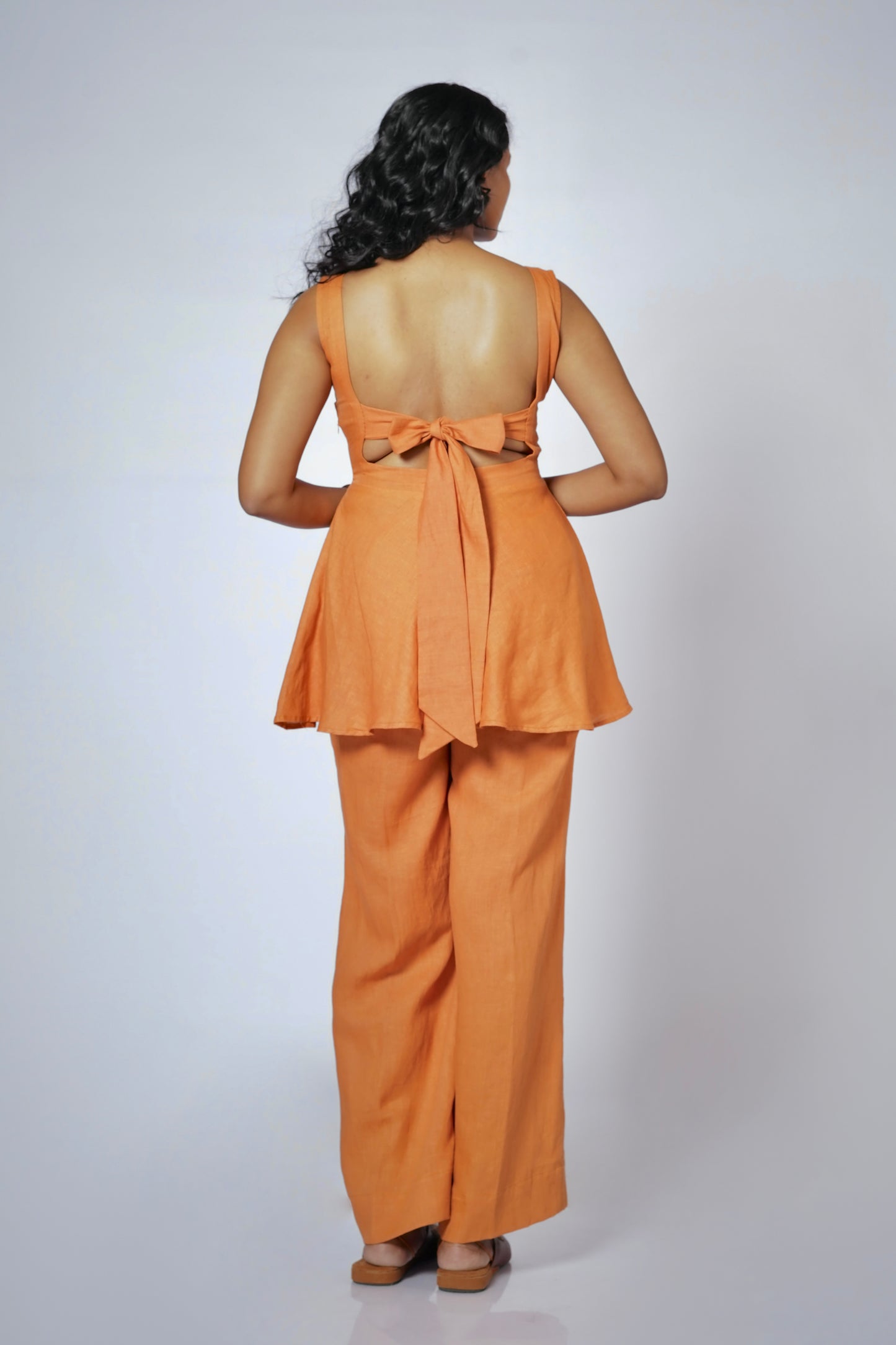 RAJTIMA LINEN PEPLUM SET