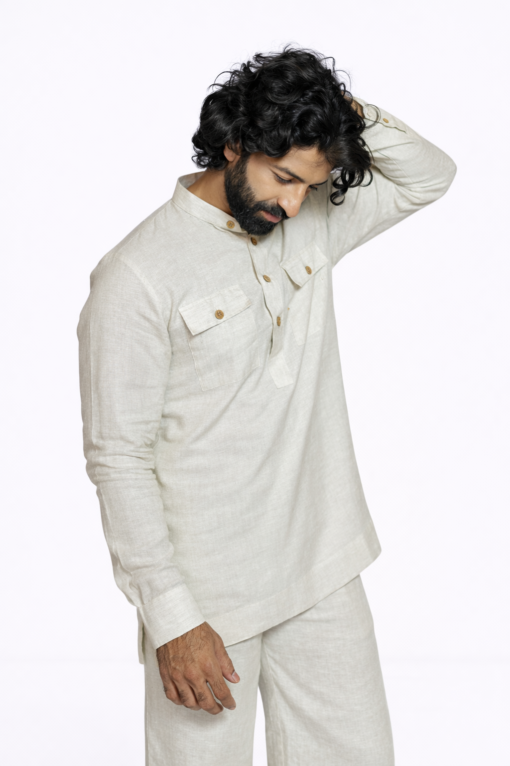 DHRITRI LINEN MEN'S KURTA SET