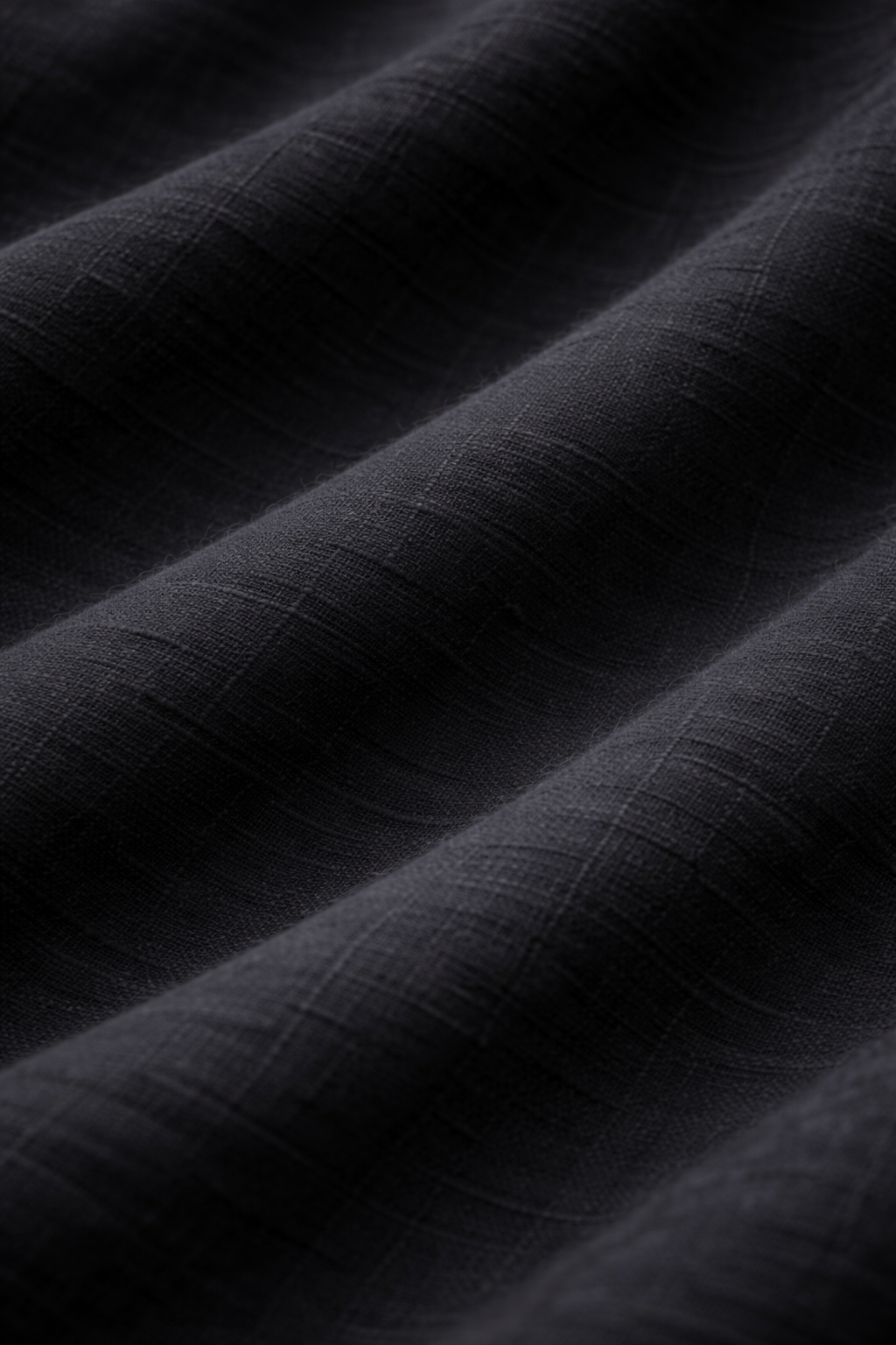 Midnight Black Short Kurta Linen Set for Men