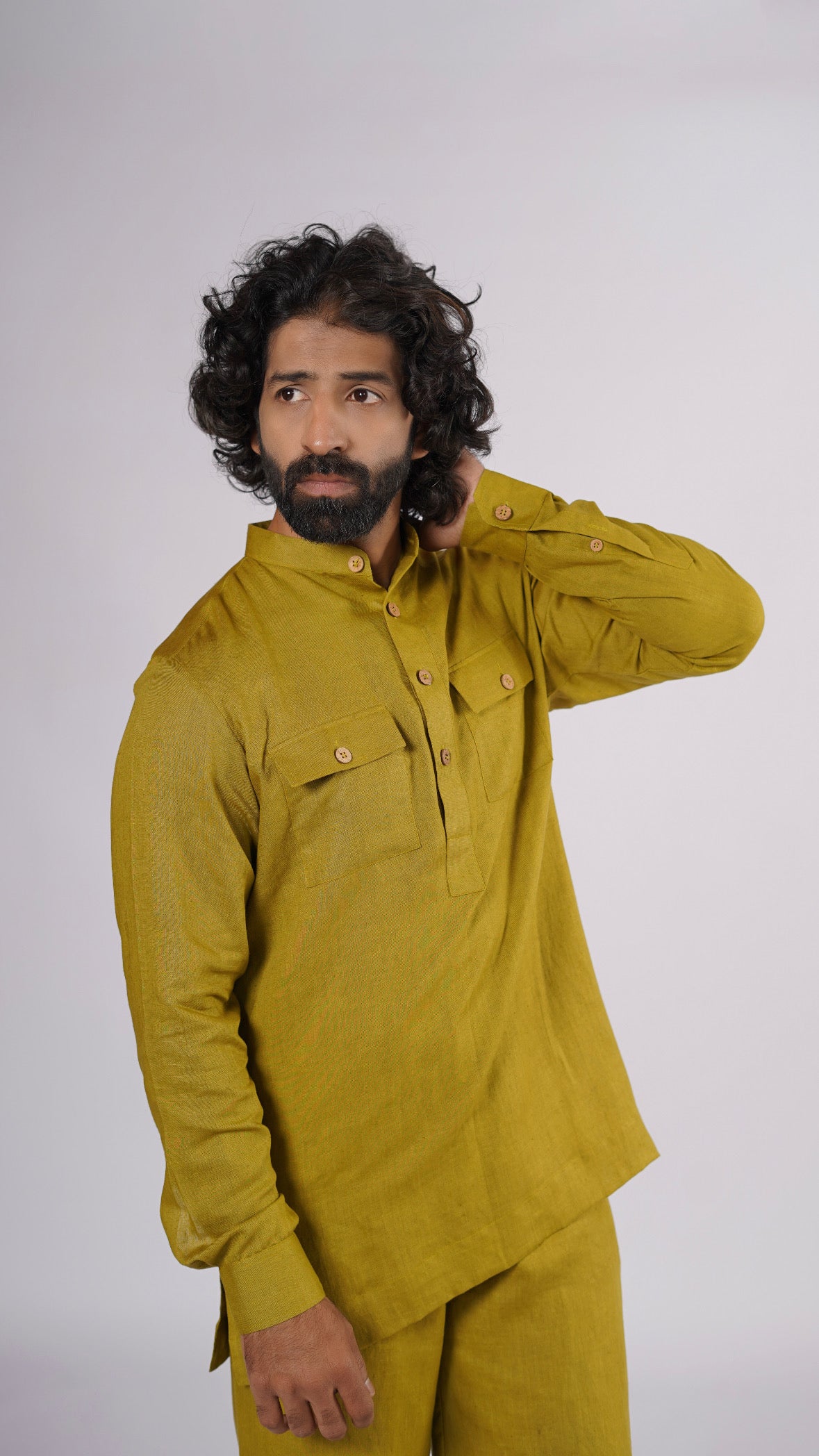 PIYARI LINEN MEN'S KURTA SET