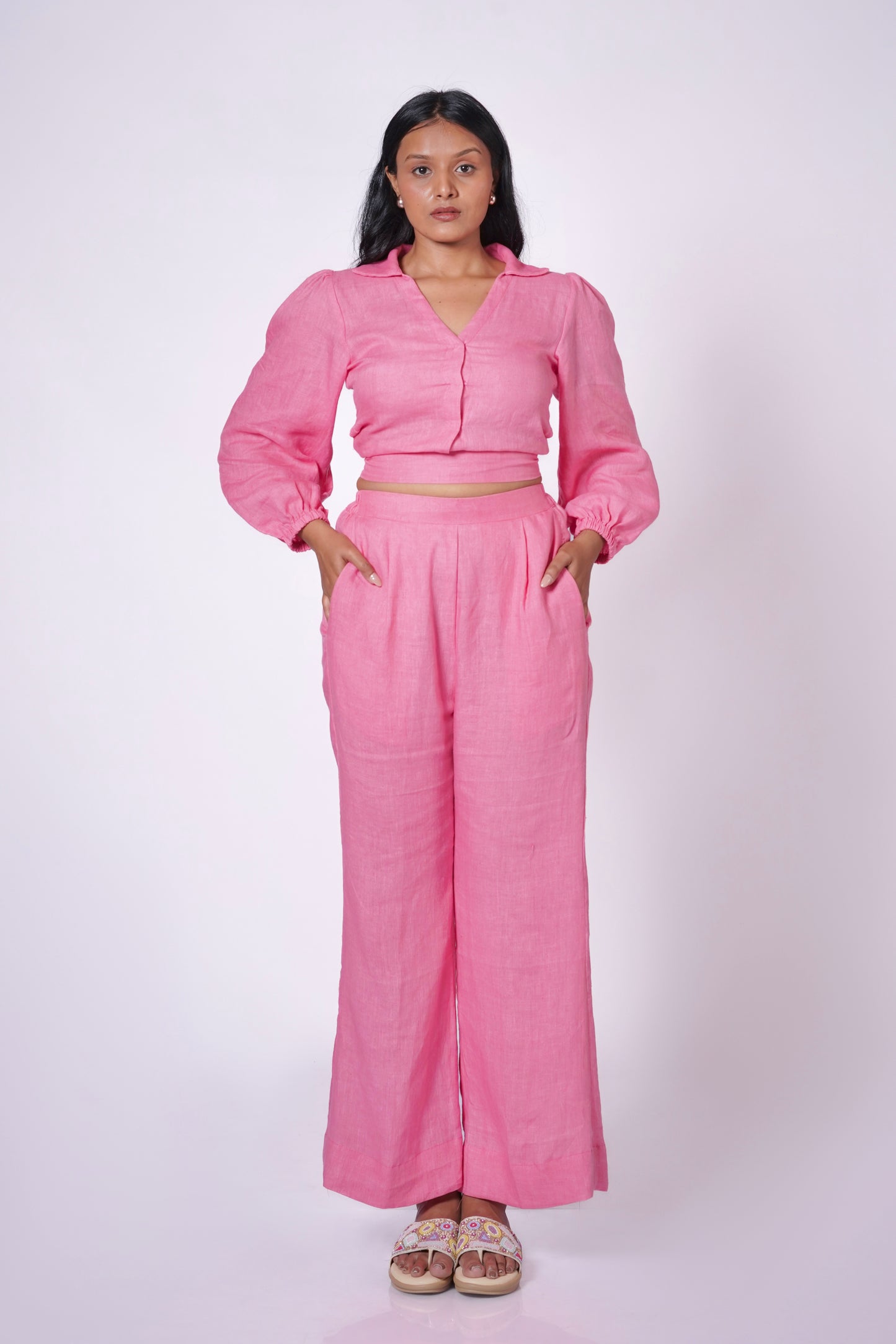 ROSA LINEN TIE BACK SET