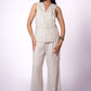 EARTHY NATURAL UNDYED LINEN VEST SET