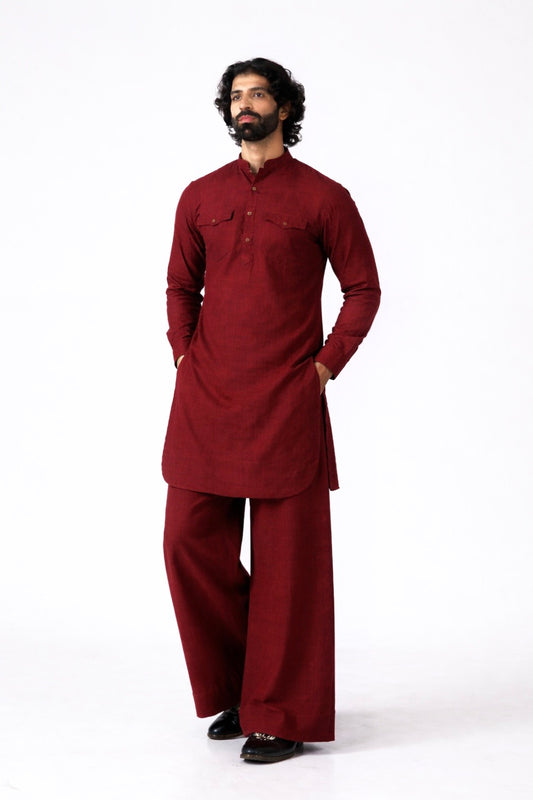SHAHIBIND LINEN MEN'S LONG KURTA SET