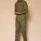 Olive Green Men's Linen Regular Collar Shirt