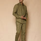 Olive Green Linen Pants for Men