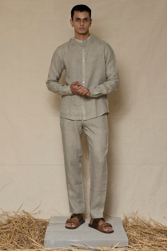 Ash Grey Men's Linen Co-ord set
