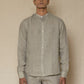 Ash Grey Men's Linen Chinese Collar Shirt