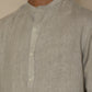 Ash Grey Men's Linen Chinese Collar Shirt