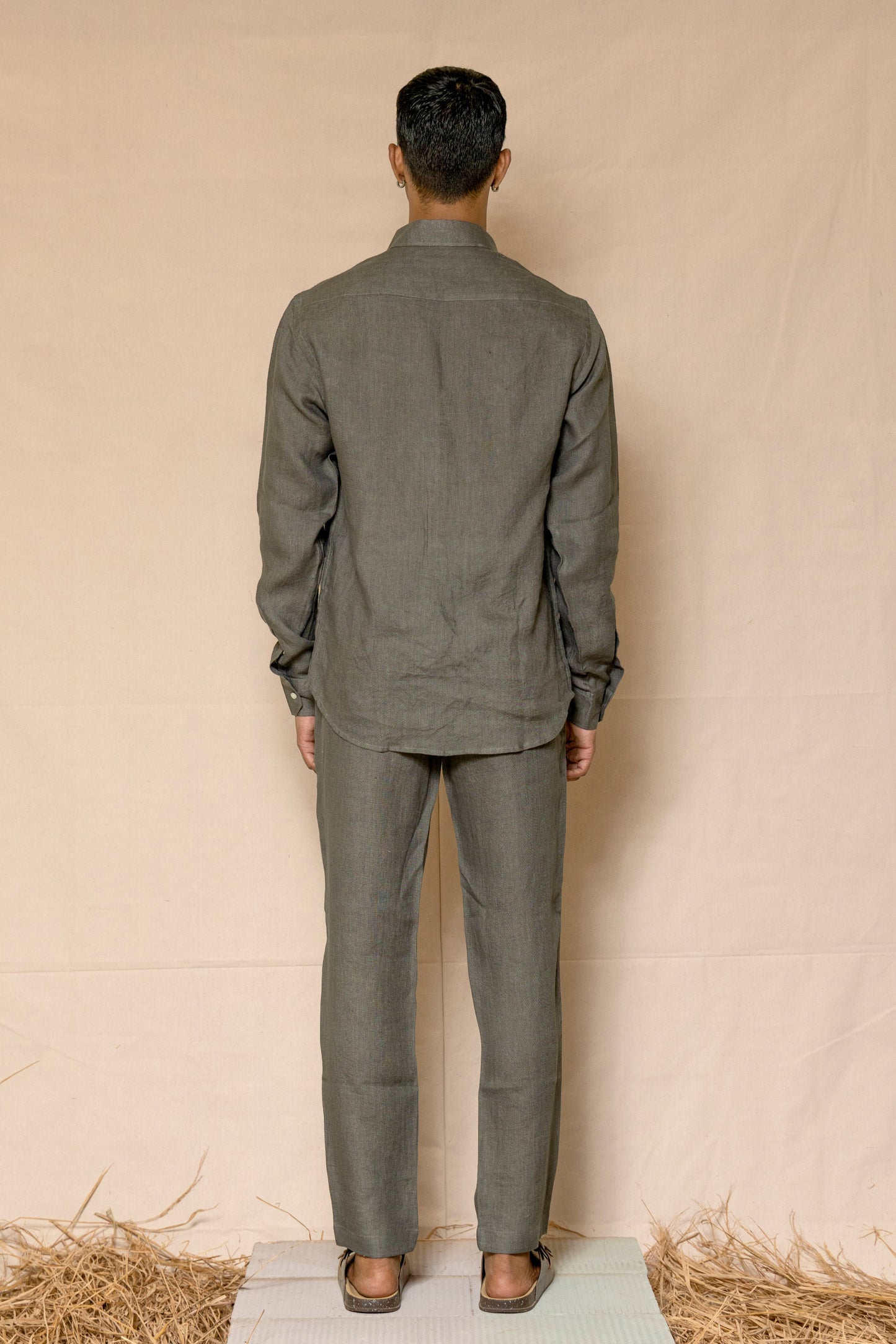 Steel Grey Men's Linen Co-ord set