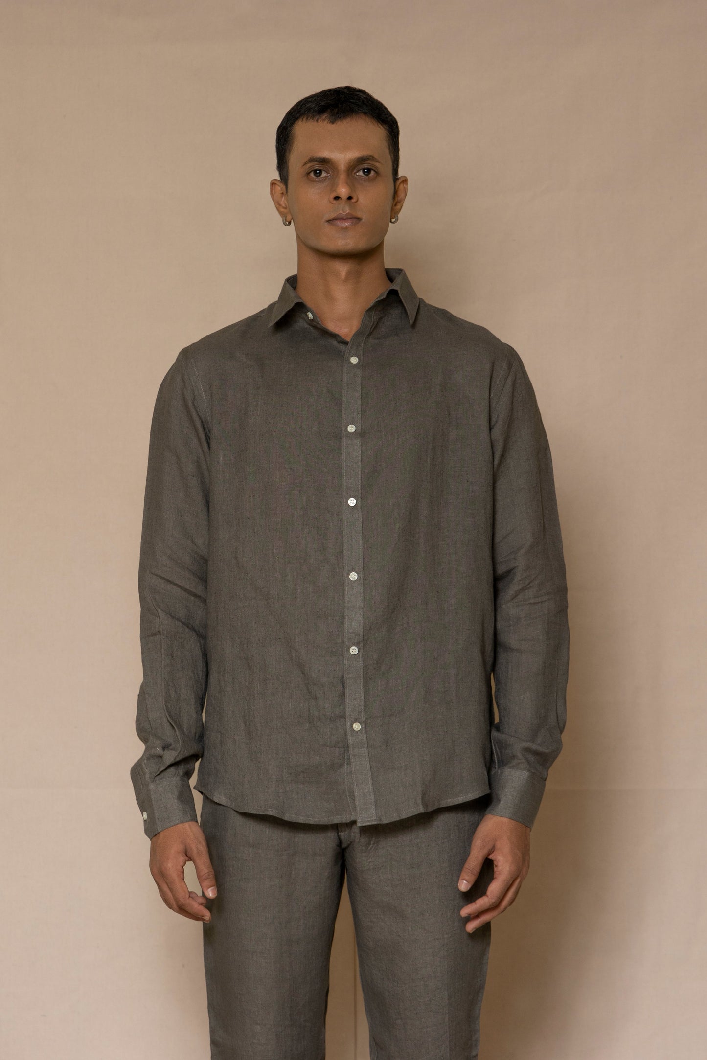 Steel Grey Men's Linen Co-ord set