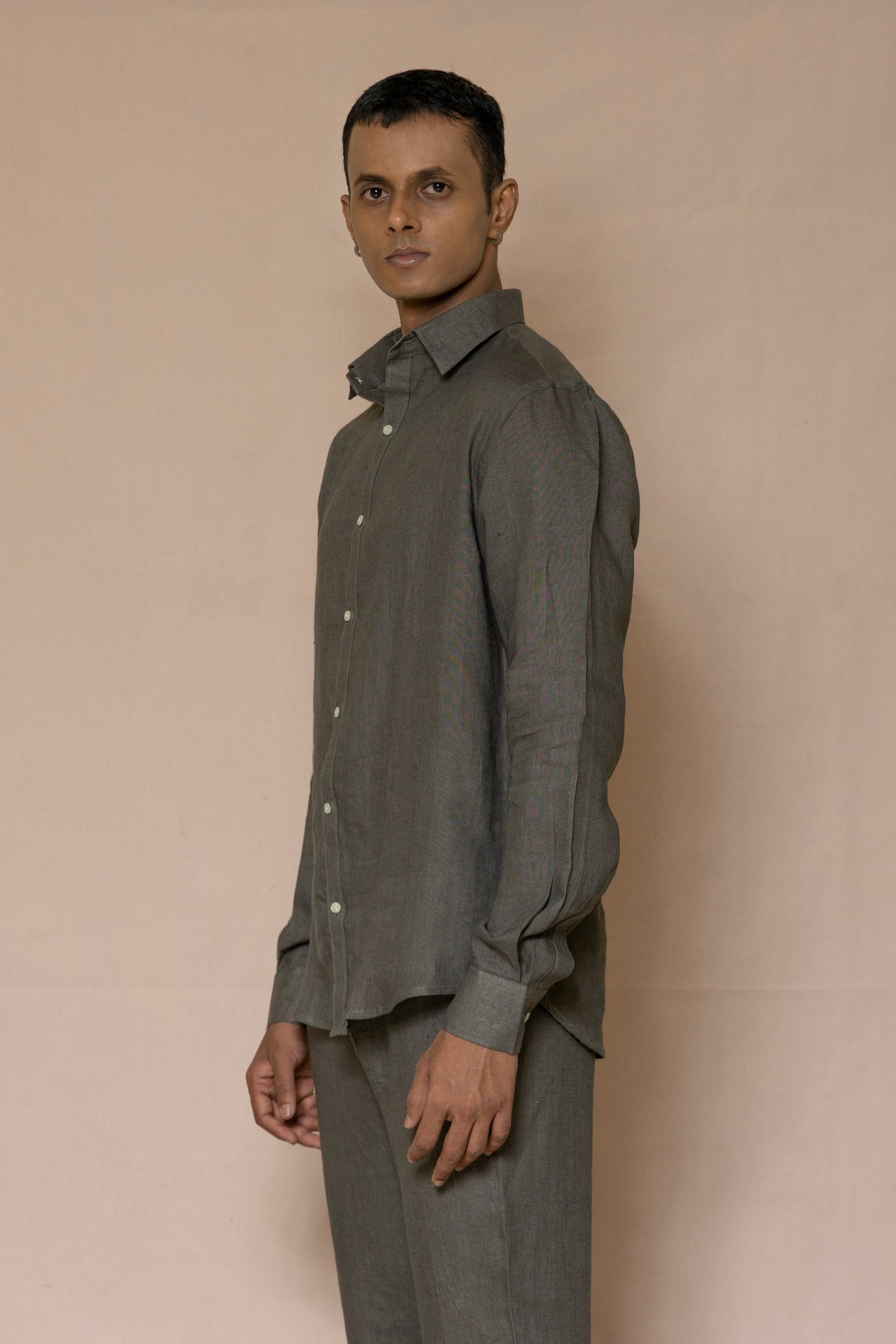 Steel Grey Men's Linen Co-ord set