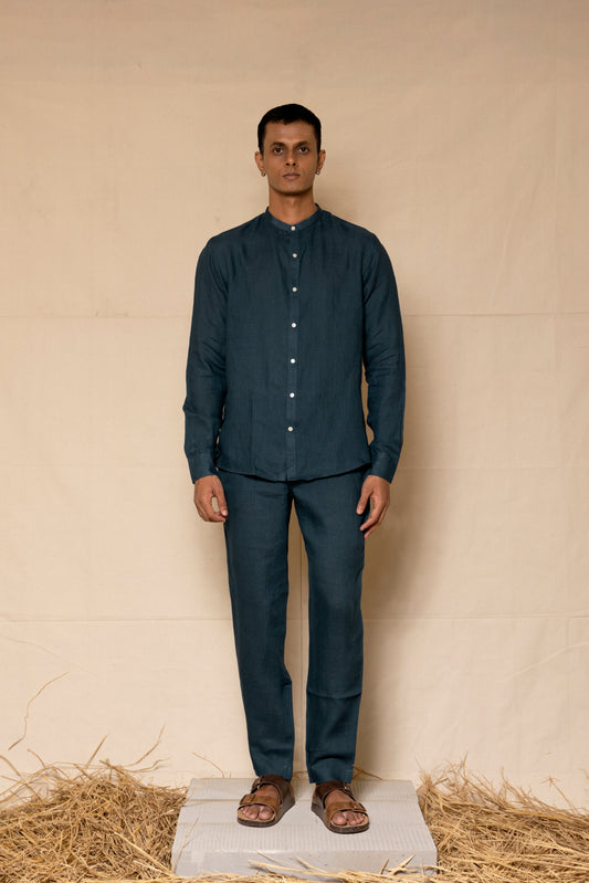 Indigo Linen Pants for Men