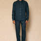 Indigo Men's Linen Chinese Collar Shirt