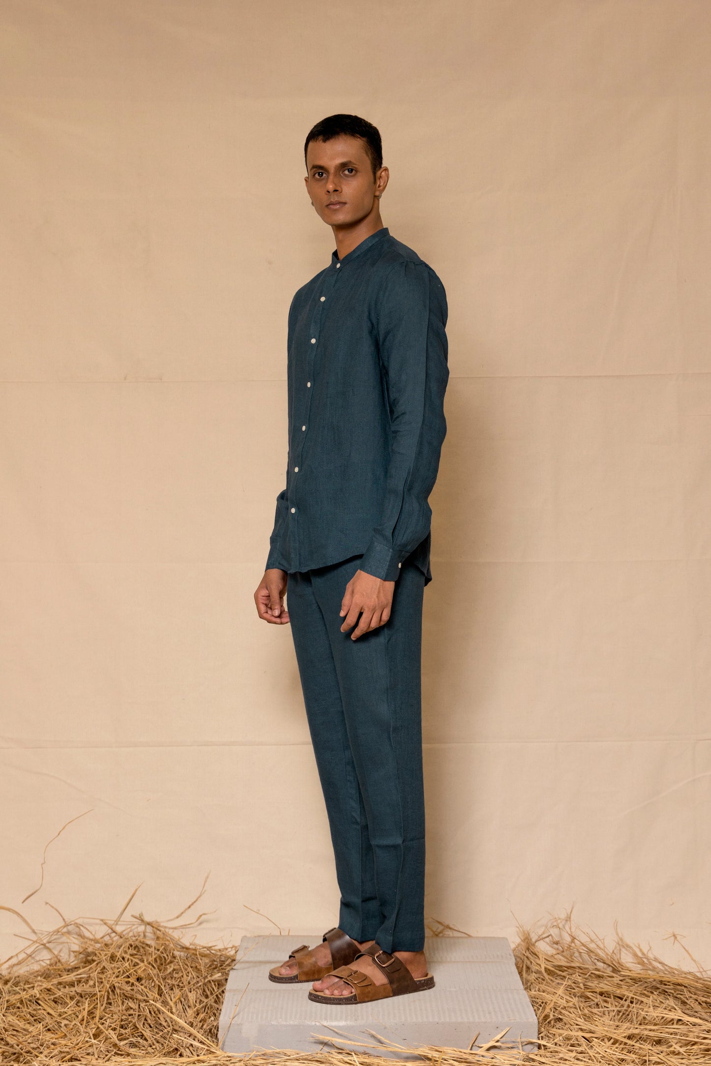 Indigo Linen Pants for Men
