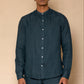 Indigo Men's Linen Chinese Collar Shirt