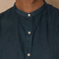 Indigo Men's Linen Chinese Collar Shirt