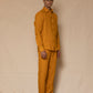 Mustard Men's Linen Regular Collar Shirt
