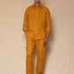 Mustard Men's Linen Regular Collar Shirt