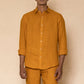 Mustard Men's Linen Co-ord Set