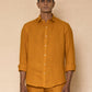 Mustard Men's Linen Regular Collar Shirt