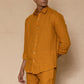Mustard Men's Linen Regular Collar Shirt