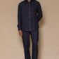 Navy Blue Men's Linen Co-ord Set