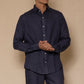 Navy Blue Men's Linen Co-ord Set