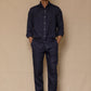 Navy Blue Men's Linen Co-ord Set