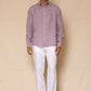 Lilac Men's Linen Regular Collar Shirt