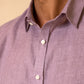 Lilac Men's Linen Regular Collar Shirt