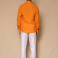 Orange Men's Linen Regular Collar Shirt