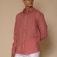 Burnt Rose Men's Linen Regular Collar Shirt