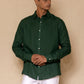 Alpine Green Men's Linen Regular Collar Shirt