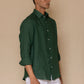 Alpine Green Men's Linen Regular Collar Shirt