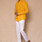Mango Yellow Men's Linen Regular Collar Shirt