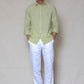 Willow Green Men's Linen Regular Collar Shirt