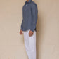 Monday Blue Men's Linen Regular Collar Shirt