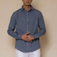 Monday Blue Men's Linen Regular Collar Shirt
