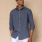 Monday Blue Men's Linen Regular Collar Shirt