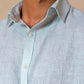 Powder Blue Men's Linen Regular Collar Shirt