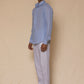 Sky Blue Men's Linen Regular Collar Shirt