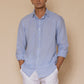 Sky Blue Men's Linen Regular Collar Shirt