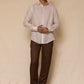 Off White Men's Linen Regular Collar Shirt