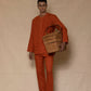 Rust Linen Pants for Men