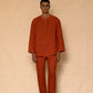 Rust Linen Pants for Men