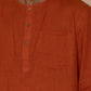 Rust Linen Men's Short Kurta Set
