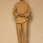 Ochre Linen Men's Short Kurta Set