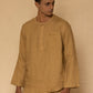 Ochre Linen Men's Short Kurta Set