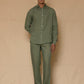 Sage Green Men's Linen Regular Collar Shirt
