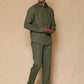 Sage Green Men's Linen Regular Collar Shirt
